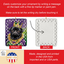 Black Pug King of Mardi Gras Porcelain Ornament