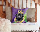 Black Pug King of Mardi Gras Throw Pillow - 14x14 Decorative Pillow – Art for Your Home & Patio
