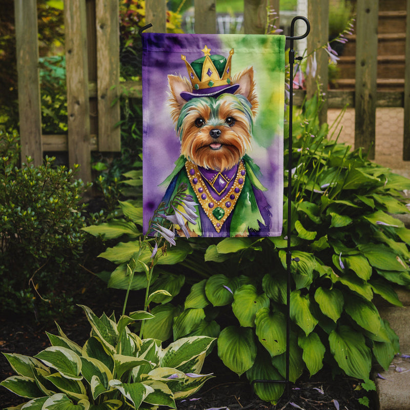 Yorkshire Terrier King of Mardi Gras Garden Flag