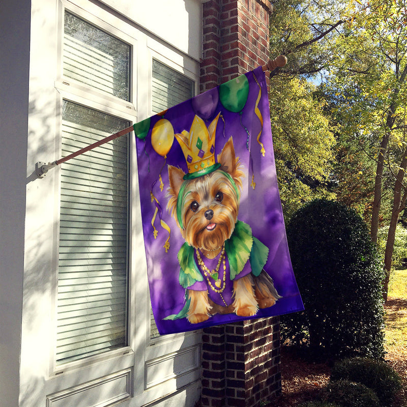 Yorkshire Terrier King of Mardi Gras House Flag