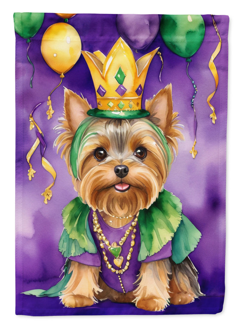 Yorkshire Terrier King of Mardi Gras House Flag