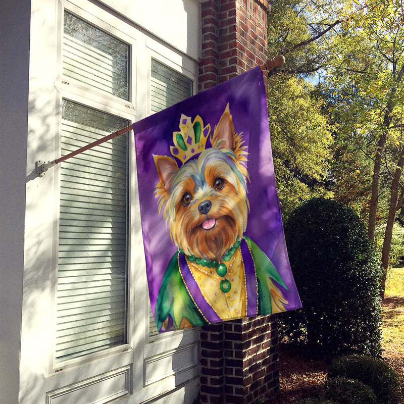 Yorkshire Terrier King of Mardi Gras House Flag