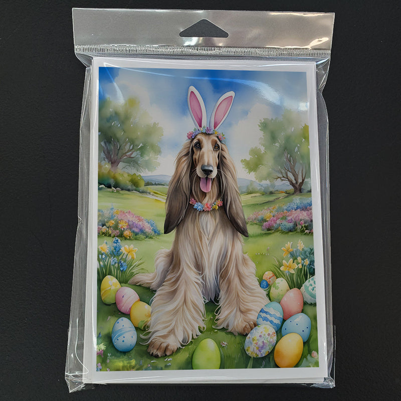 Afghan Hound Easter Egg Hunt Greeting Cards Pack of 8