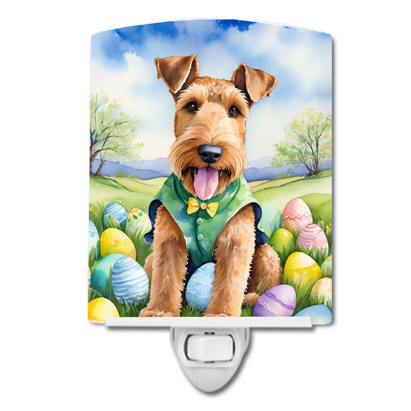 Airedale Terrier Easter Egg Hunt Ceramic Night Light