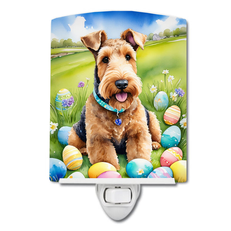 Airedale Terrier Easter Egg Hunt Ceramic Night Light