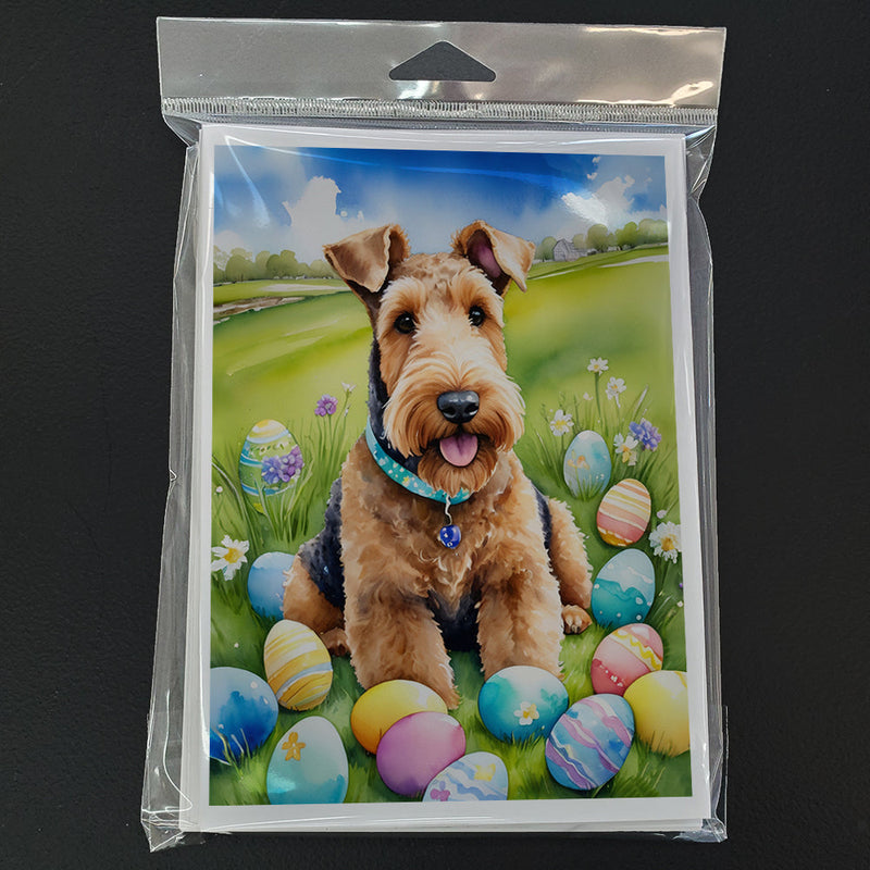 Airedale Terrier Easter Egg Hunt Greeting Cards Pack of 8