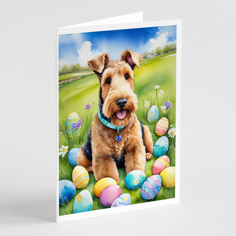 Airedale Terrier Easter Egg Hunt Greeting Cards Pack of 8