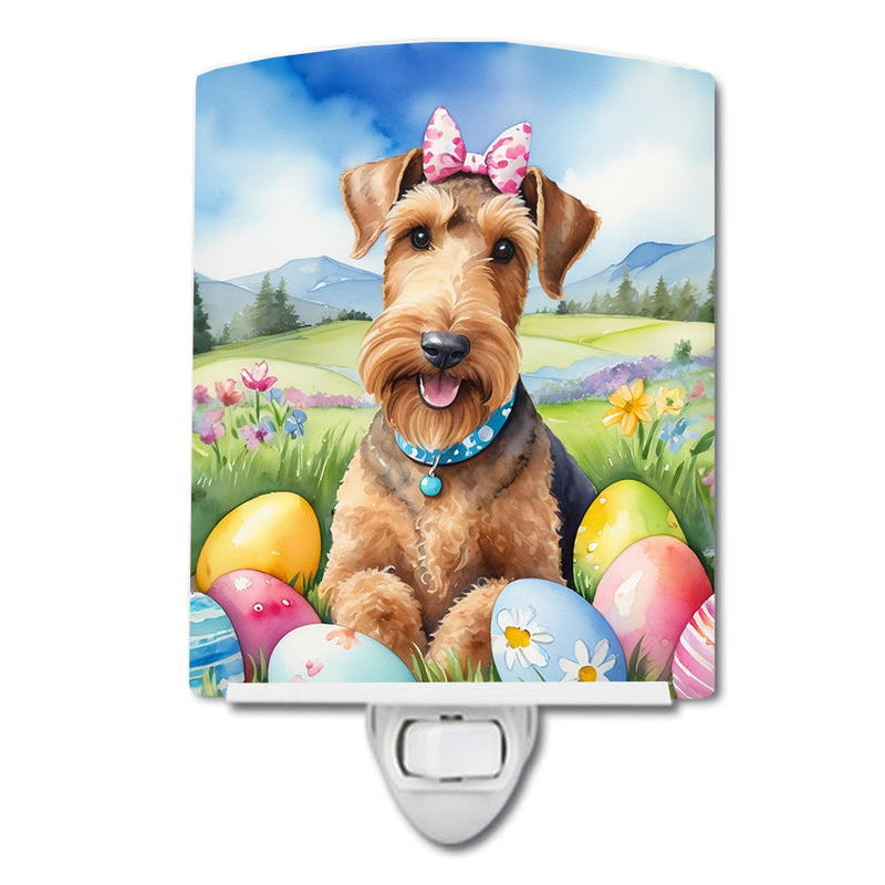 Airedale Terrier Easter Egg Hunt Ceramic Night Light