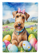 Airedale Terrier Easter Garden Flag - Easter Egg Hunt - Dog-Themed Spring Yard Decor