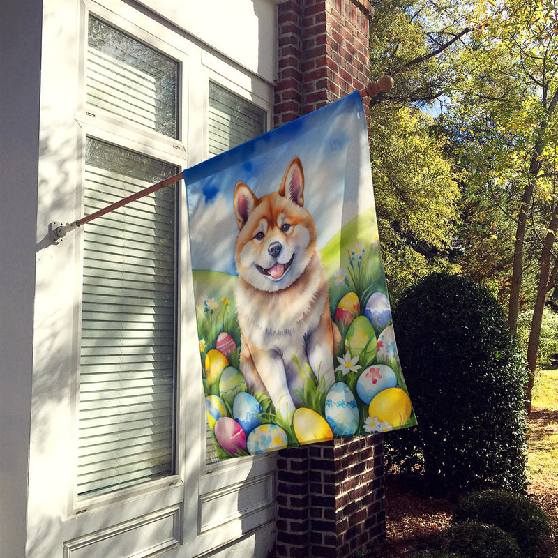 Akita Easter Egg Hunt House Flag