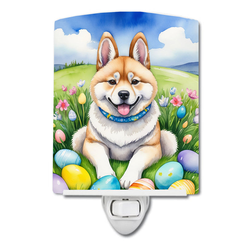 Akita Easter Egg Hunt Ceramic Night Light