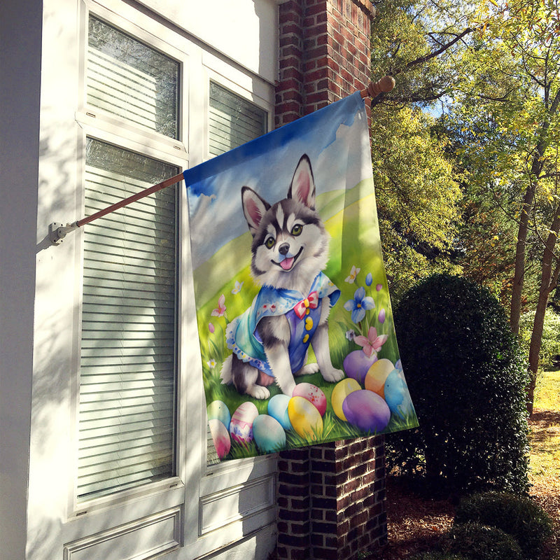 Alaskan Klee Kai Easter Egg Hunt House Flag