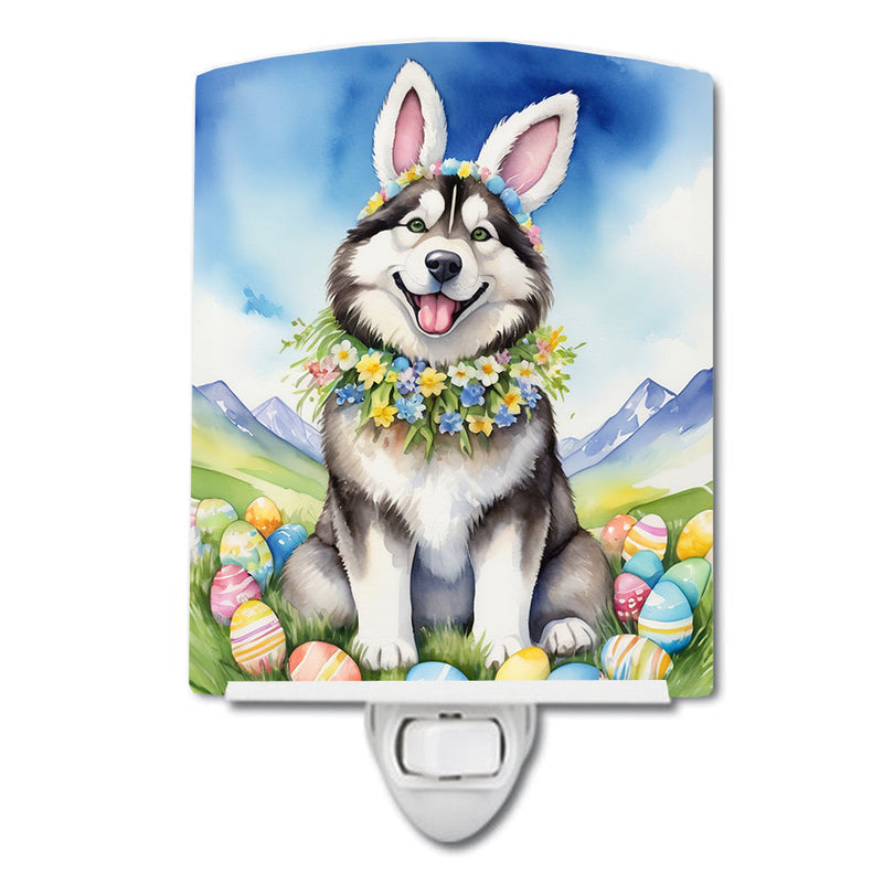 Alaskan Malamute Easter Egg Hunt Ceramic Night Light