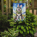 Alaskan Malamute Easter Garden Flag - Easter Egg Hunt - Dog-Themed Spring Yard Decor