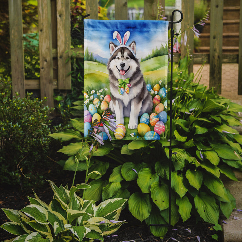 Alaskan Malamute Easter Egg Hunt Garden Flag