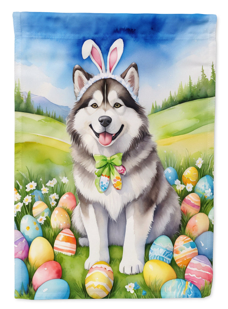 Alaskan Malamute Easter Egg Hunt Garden Flag