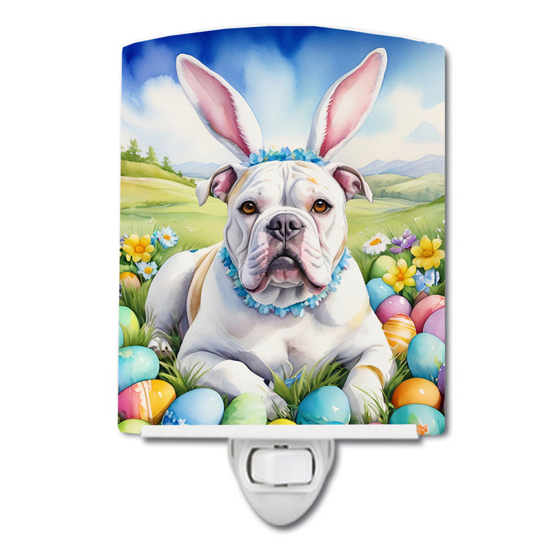 American Bulldog Easter Egg Hunt Ceramic Night Light