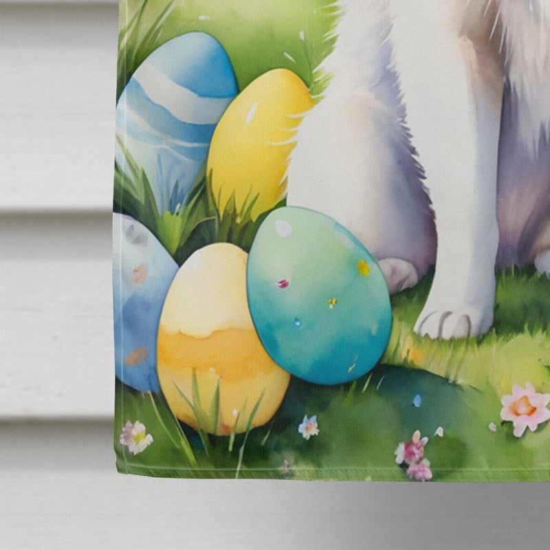 American Eskimo Easter Egg Hunt House Flag