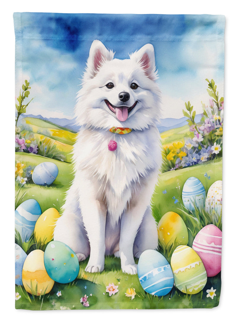 American Eskimo Easter Egg Hunt House Flag