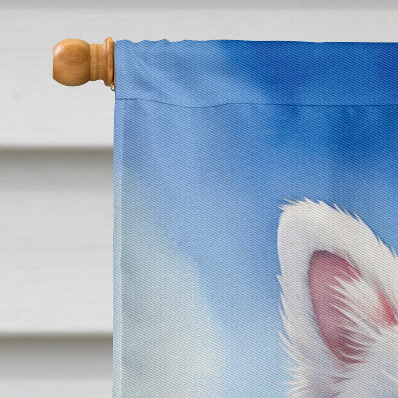 American Eskimo Easter Egg Hunt House Flag