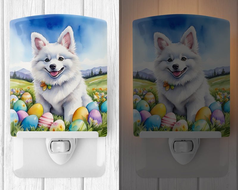 American Eskimo Easter Egg Hunt Ceramic Night Light