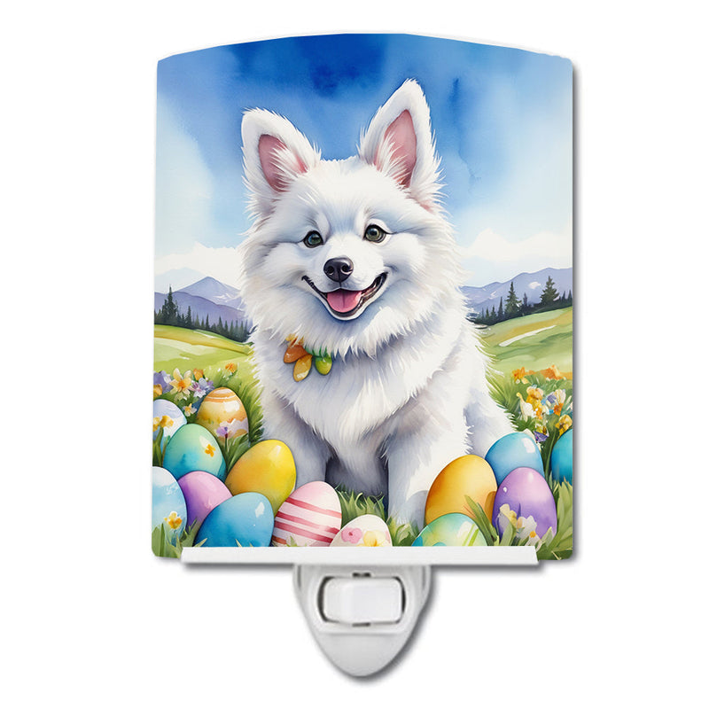 American Eskimo Easter Egg Hunt Ceramic Night Light