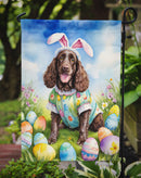 American Water Spaniel Easter Garden Flag - Easter Egg Hunt - Dog-Themed Spring Yard Decor