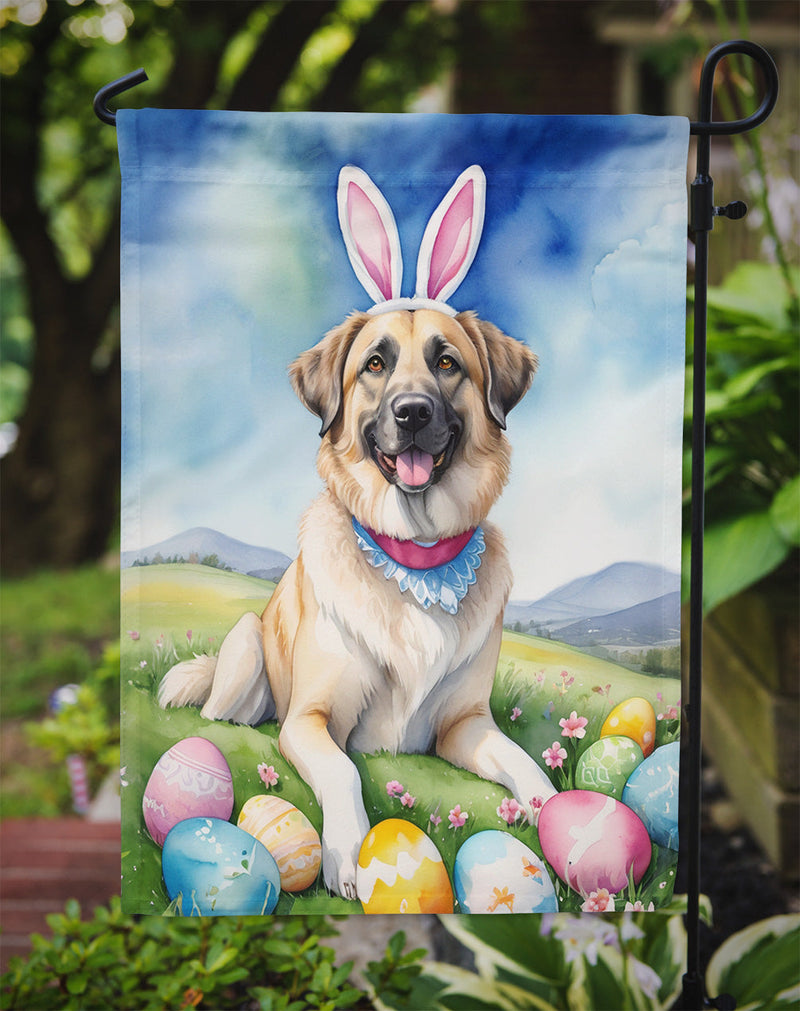 Anatolian Shepherd Dog Easter Garden Flag - Easter Egg Hunt - Dog-Themed Spring Yard Decor