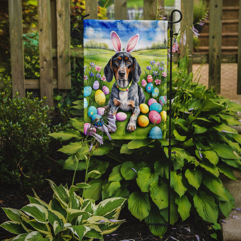 Bluetick Coonhound Easter Garden Flag - Easter Egg Hunt - Dog-Themed Spring Yard Decor