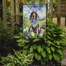 Bluetick Coonhound Easter Garden Flag - Easter Egg Hunt - Dog-Themed Spring Yard Decor