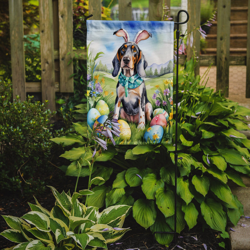 Bluetick Coonhound Easter Garden Flag - Easter Egg Hunt - Dog-Themed Spring Yard Decor