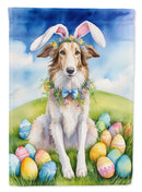 Borzoi Russian Wolfhound Easter Garden Flag - Easter Egg Hunt - Dog-Themed Spring Yard Decor