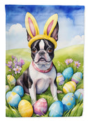Boston Terrier Easter Garden Flag - Easter Egg Hunt - Dog-Themed Spring Yard Decor
