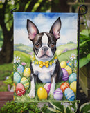 Boston Terrier Easter Garden Flag - Easter Egg Hunt - Dog-Themed Spring Yard Decor