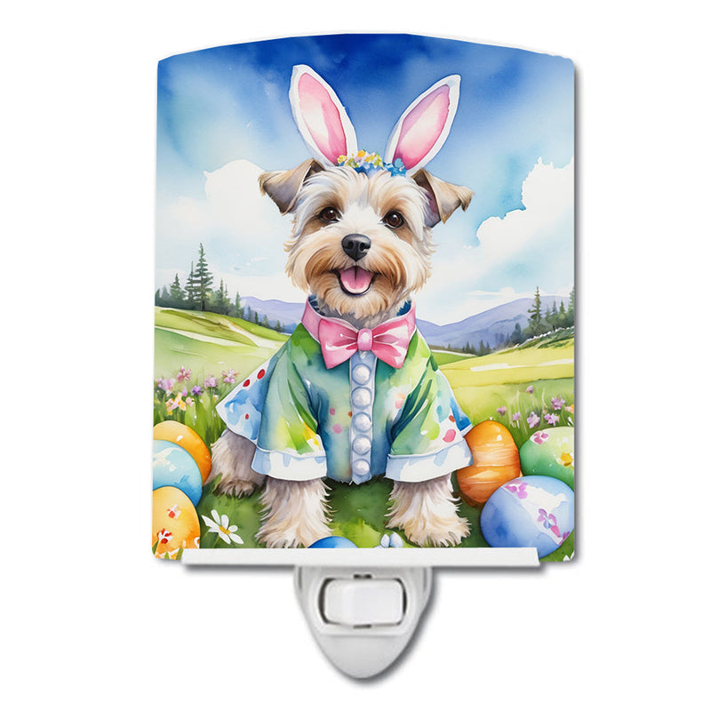 Dandie Dinmont Terrier Easter Egg Hunt Ceramic Night Light