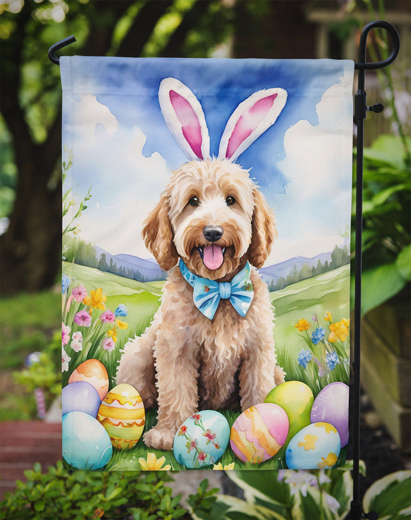 Goldendoodle Easter Garden Flag - Easter Egg Hunt - Dog-Themed Spring Yard Decor