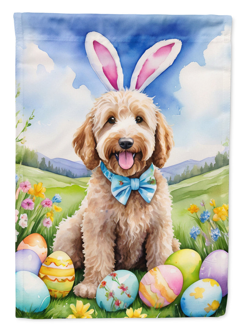 Goldendoodle Easter Garden Flag - Easter Egg Hunt - Dog-Themed Spring Yard Decor