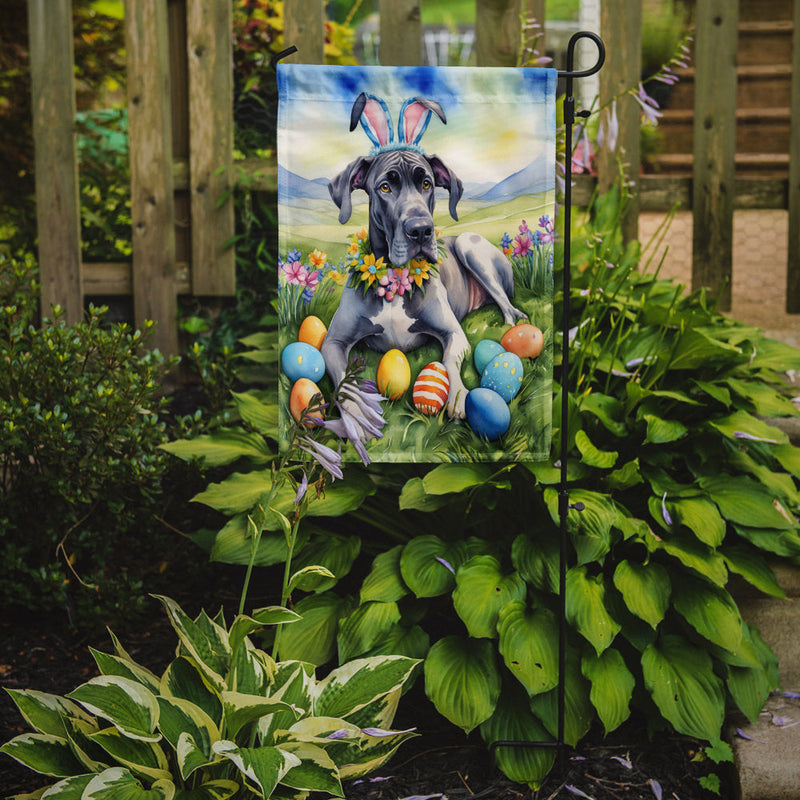 Great Dane Easter Garden Flag - Easter Egg Hunt - Dog-Themed Spring Yard Decor