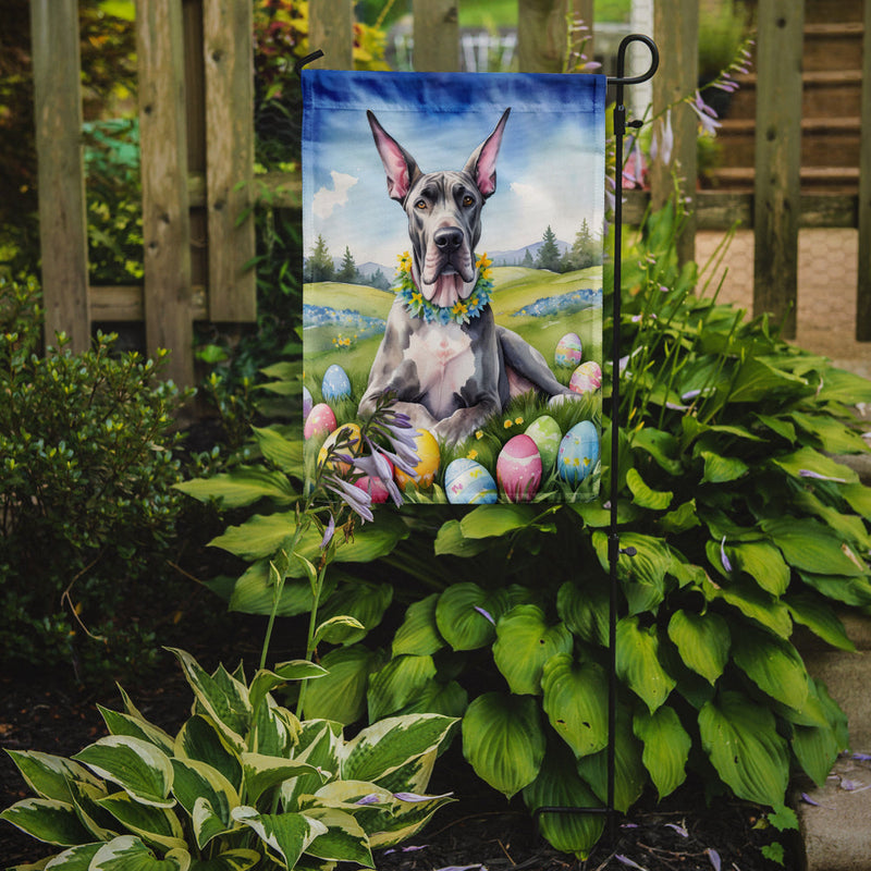 Great Dane Easter Garden Flag - Easter Egg Hunt - Dog-Themed Spring Yard Decor