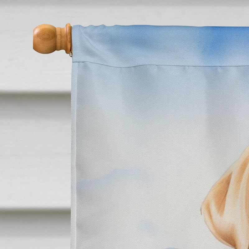 Yellow Labrador Retriever Easter Egg Hunt House Flag