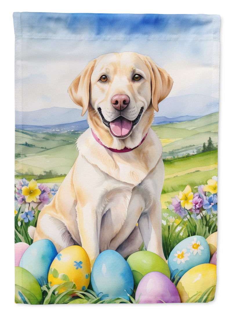 Yellow Labrador Retriever Easter Egg Hunt House Flag