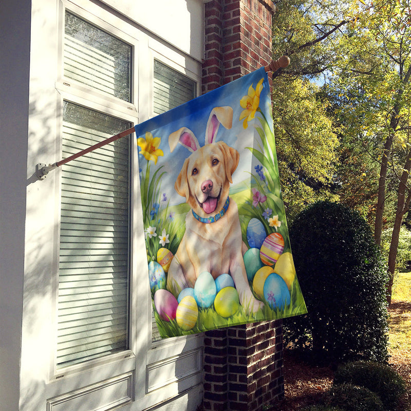 Yellow Labrador Retriever Easter Egg Hunt House Flag