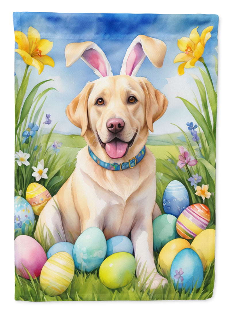 Yellow Labrador Retriever Easter Egg Hunt House Flag