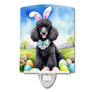 Black Poodle Easter Egg Hunt Ceramic Night Light