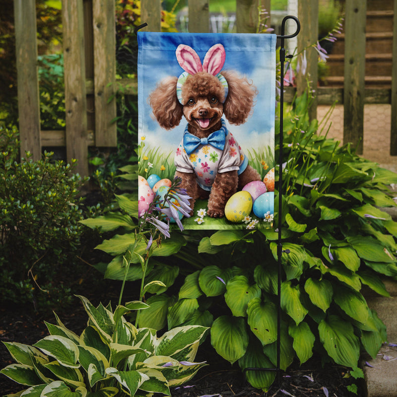Poodle Easter Garden Flag - Easter Egg Hunt - Dog-Themed Spring Yard Decor
