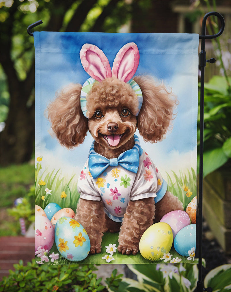 Poodle Easter Garden Flag - Easter Egg Hunt - Dog-Themed Spring Yard Decor