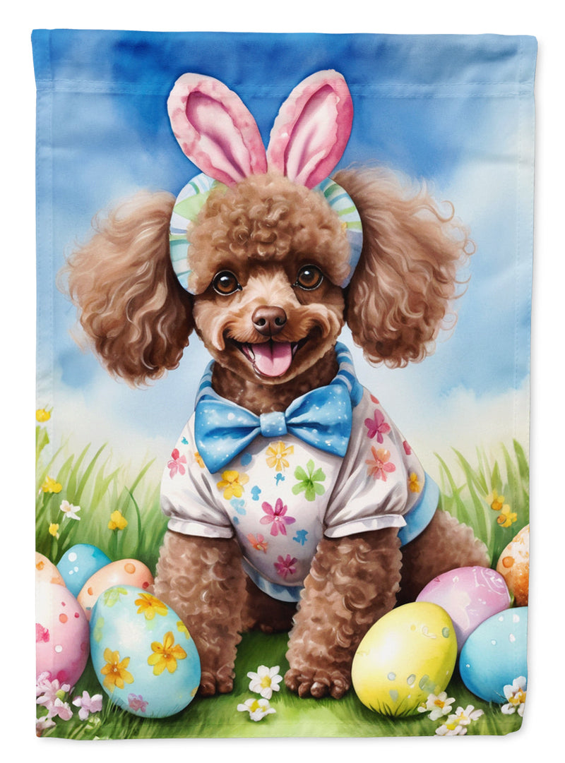 Poodle Easter Garden Flag - Easter Egg Hunt - Dog-Themed Spring Yard Decor