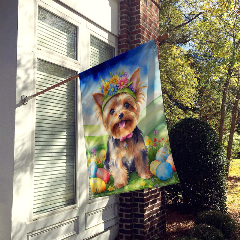 Yorkshire Terrier Easter Egg Hunt House Flag