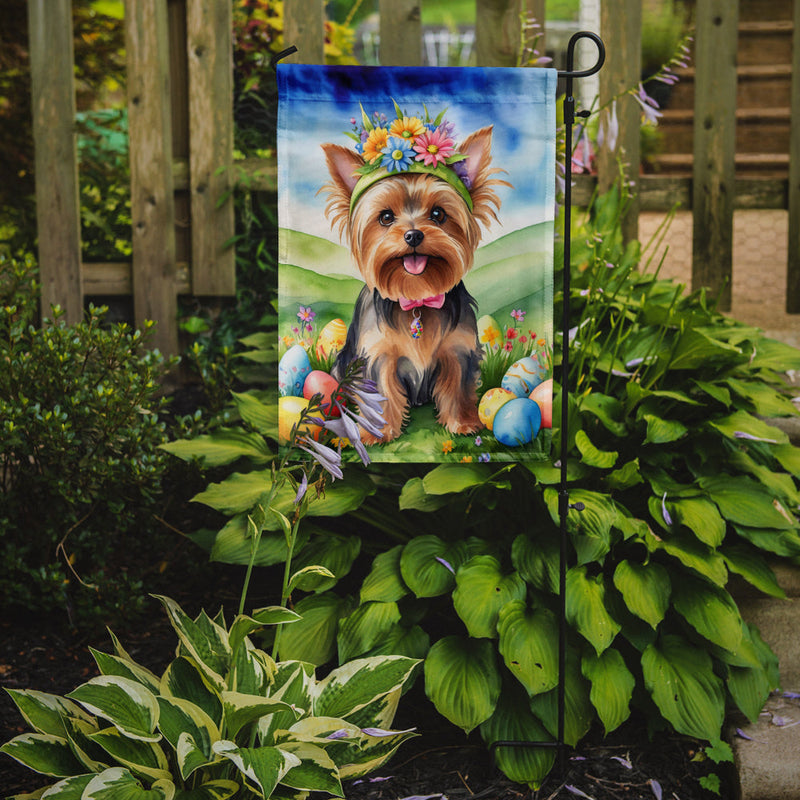 Yorkshire Terrier Easter Egg Hunt Garden Flag