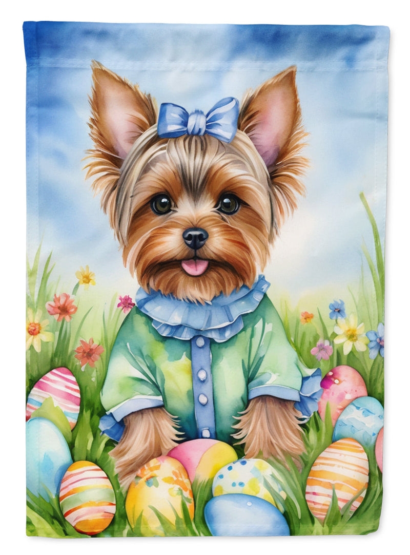 Yorkshire Terrier Easter Egg Hunt House Flag